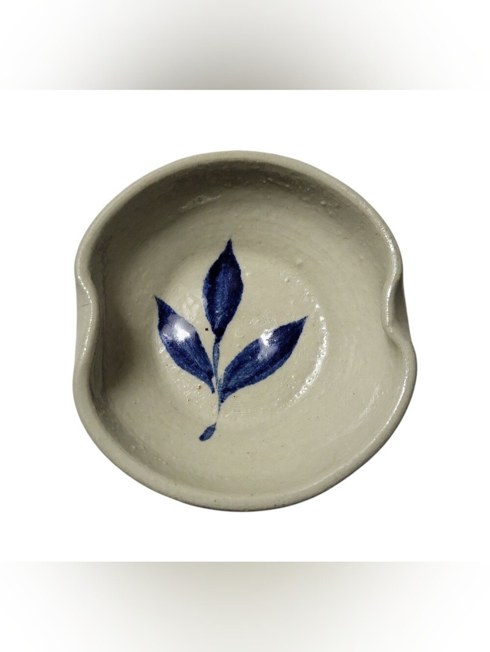Vintage Williamburg Pottery Salt Glaze Tea Bag Holder ~ Trinket Dish ~ Folk Art